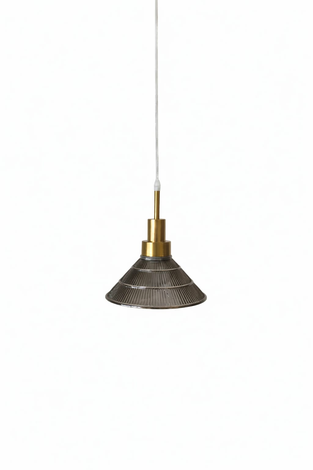 HDC Modern Ribbed Glass Pendant Light for Bedroom, Living Room