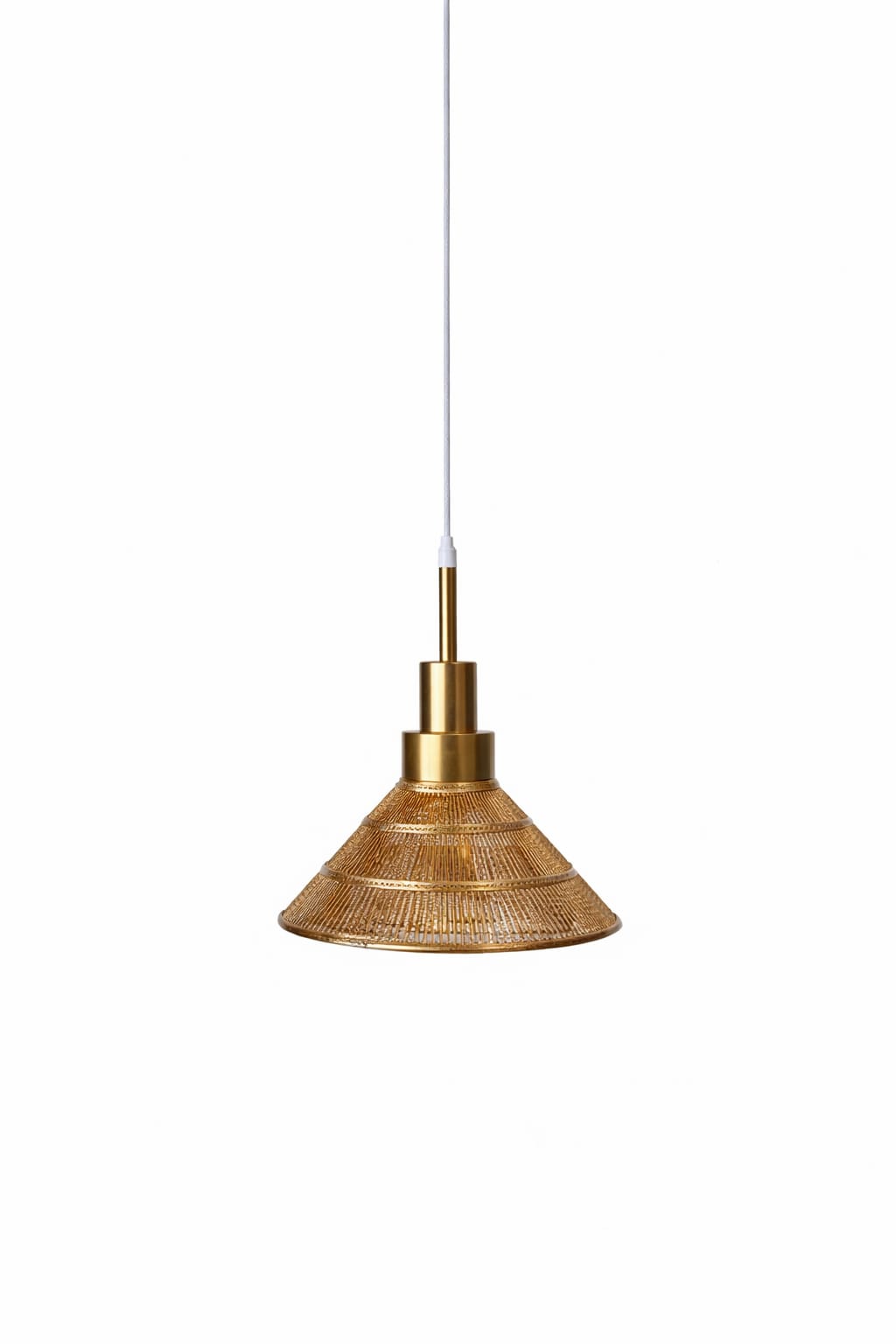 HDC Modern Ribbed Glass Pendant Light for Bedroom, Living Room