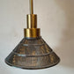HDC Modern Ribbed Glass Pendant Light for Bedroom, Living Room