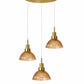 HDC Modern Amber Glass 3-Light Cluster Pendant Light for Living Room, Bedroom