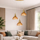 HDC Modern Amber Glass 3-Light Cluster Pendant Light for Living Room, Bedroom