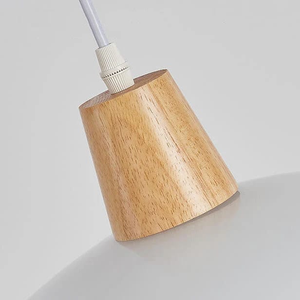 HDC Modern Wooden White Pendant Light for Bedroom, Living Room