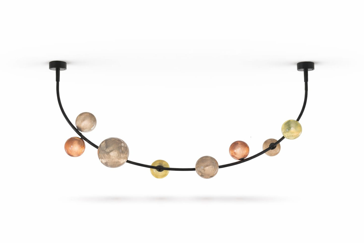 HDC Modern Curved Multicolor Glass Chandelier for Bedroom, Living Room