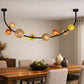 HDC Modern Curved Multicolor Glass Chandelier for Bedroom, Living Room