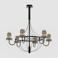 HDC Modern Black Metal & Smoke Glass Chandelier for Bedroom, Living Room