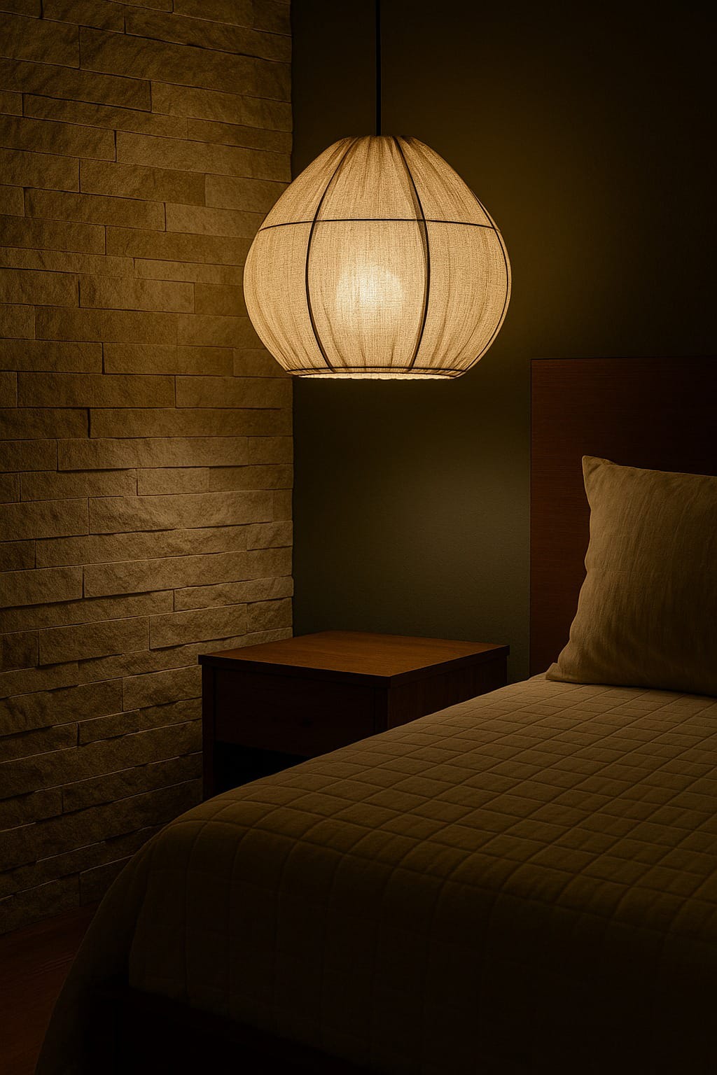 HDC Modern Woven Rattan Globe Pendant Light