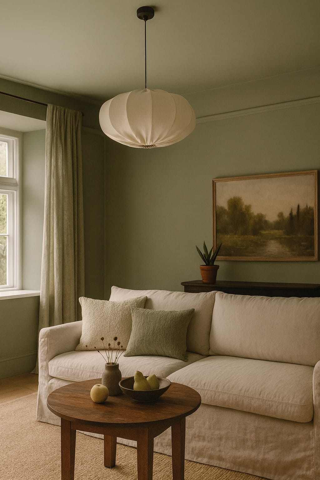 HDC Modern Fabric Pumpkin Pendant Light for Bedroom, Living Room