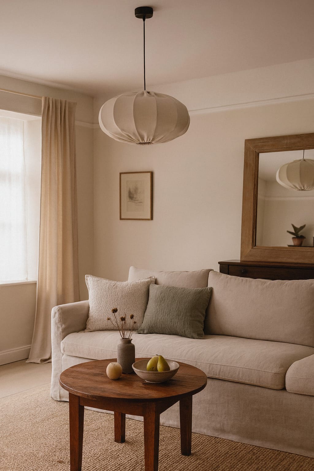 HDC Modern Fabric Pumpkin Pendant Light for Bedroom, Living Room