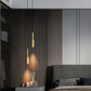 HDC Modern Gold Metal LED Pendant Light for Bedroom, Living Room