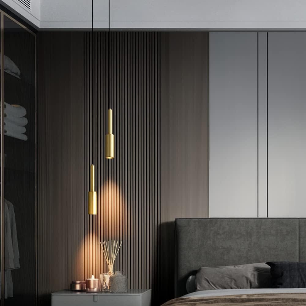 HDC Modern Gold Metal LED Pendant Light for Bedroom, Living Room