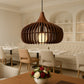 HDC Modern Walnut Wooden Pendant Light for Bedroom, Living Room
