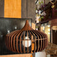 HDC Modern Walnut Wooden Pendant Light for Bedroom, Living Room