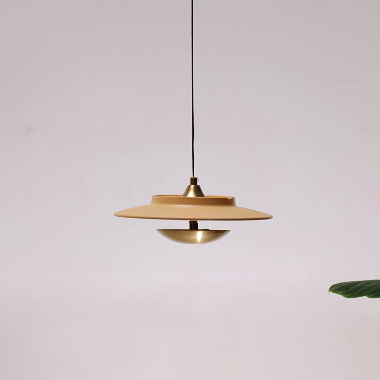 HDC Modern Brass Disc Pendant Light for Bedroom, Living room