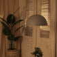 HDC Modern Gray Metal Dome Pendant Light for Bedroom, Living Room