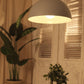 HDC Modern Gray Metal Dome Pendant Light for Bedroom, Living Room