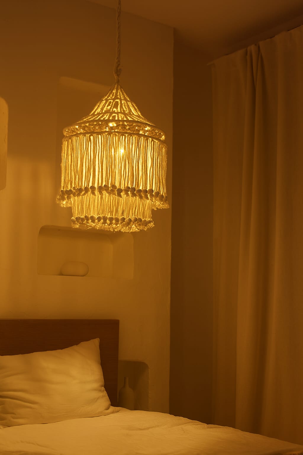 HDC Macrame Pendant Light for Bedroom, Living Room