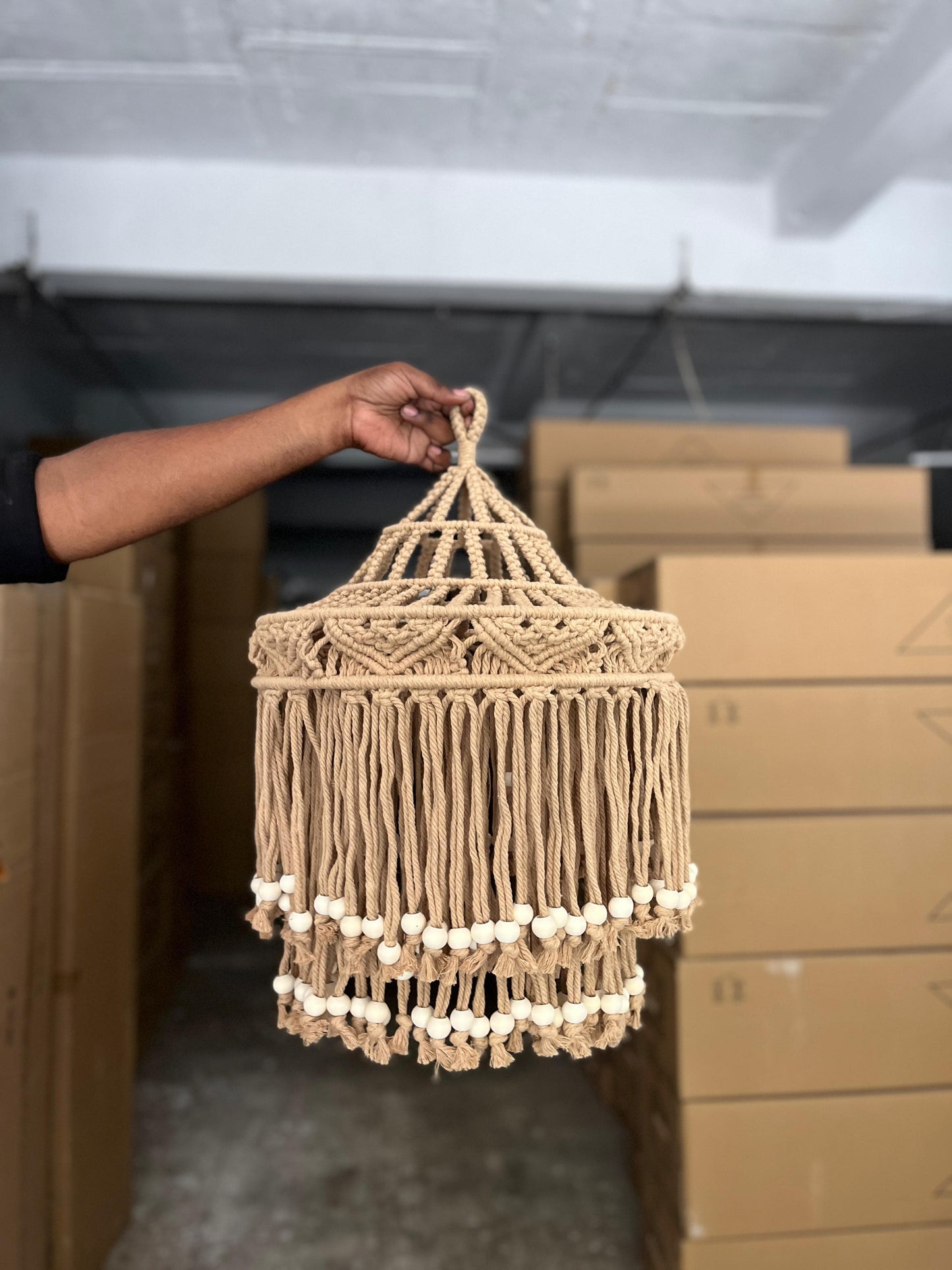 HDC Macrame Pendant Light for Bedroom, Living Room
