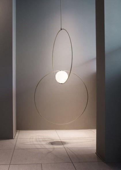 HDC Modern Golden LED Ring Pendant Light for Bedroom, Living Room