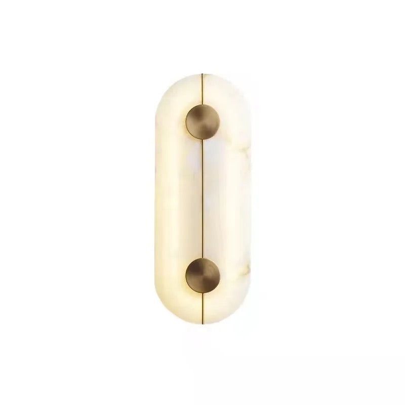 Hdc Modern Gold Finish Oval Body Marble Plate LED Wall Light