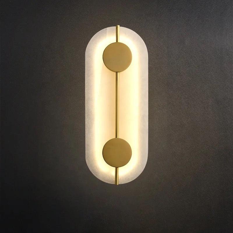 Hdc Modern Gold Finish Oval Body Marble Plate LED Wall Light