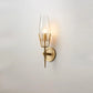 HDC Light Gold Metal Amber Glass Wall Light Copper Metal