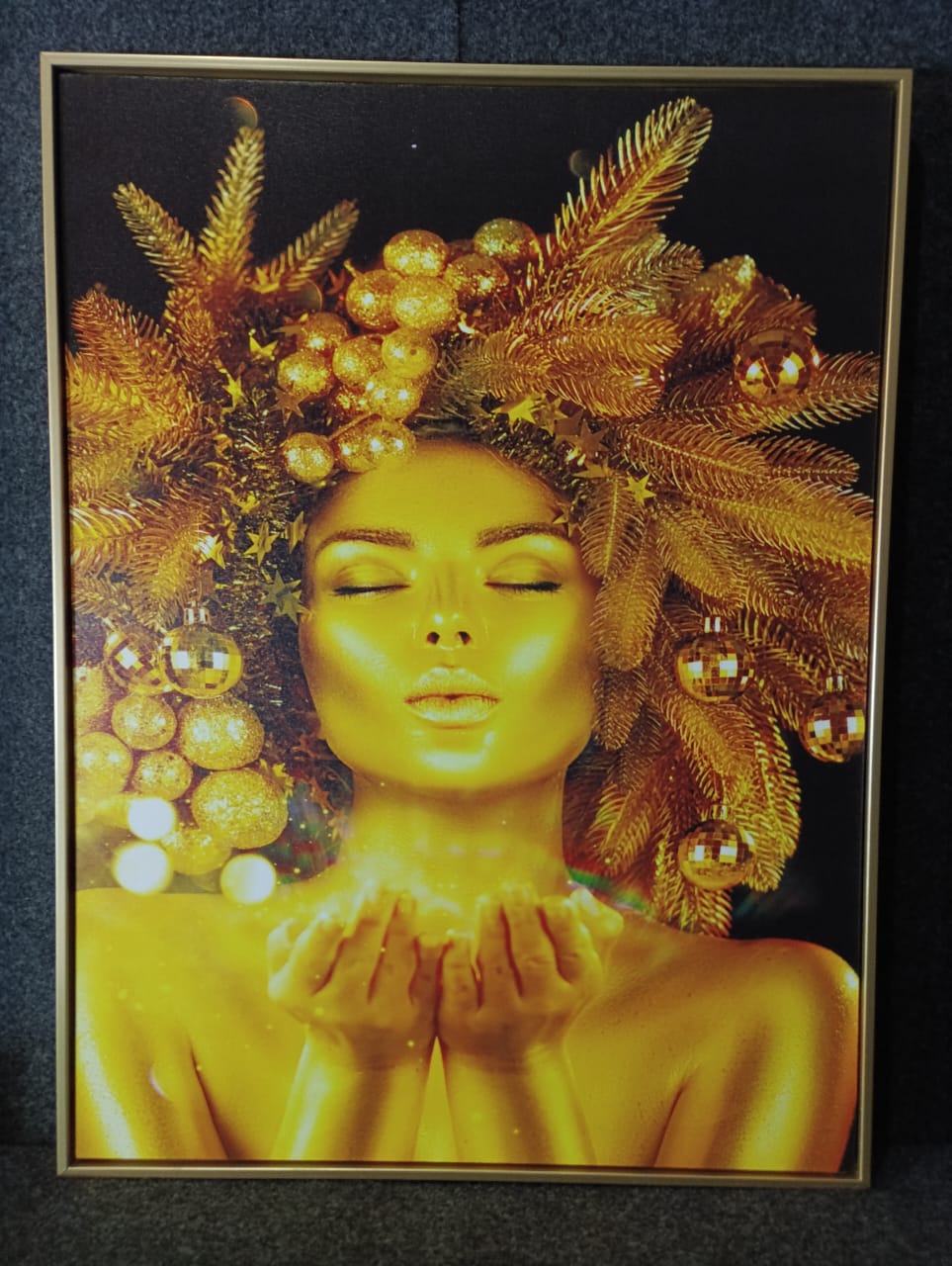 Hdc Home Decor Nordic Golden Women Poster Wall Pictures Fashion Woman Lips Gold and Black Modern High Quality African Art Paintings