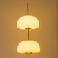 HDC Halo Glow White & Gold Luxe Twin Dome Pendant Glass Hanging Light