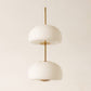 HDC Halo Glow White & Gold Luxe Twin Dome Pendant Glass Hanging Light