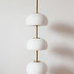 HDC Luxe White & Gold Modern Ambient Triple Dome Glass Pendant Hanging Light