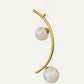 HDC Golden Curved Modern Lunar Arc Double-Globe Pendant LED Hanging Lamp