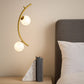HDC Golden Curved Modern Lunar Arc Double-Globe Pendant LED Hanging Lamp