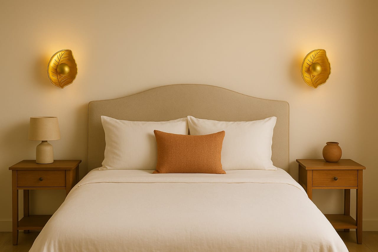 HDC Golden Leaf Aura LED Wall Light For Living Room, Bedroom