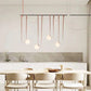 HDC 800mm Tan Leather Linear Loop Chandelier Light for Dining & Living Spaces