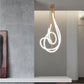 HDC Aurora Loop LED White & Gold Neon Artistic Hanging Chandelier For Living Room, Dining