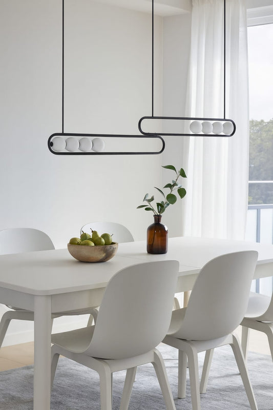 HDC 1200mm Modern Metal & Acrylic Linear Loop LED Chandelier Light For Living Room