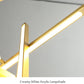 Hdc Modern Matte Gold Finish Geometric LED Pendant Chandelier Light for Living & Dining Areas