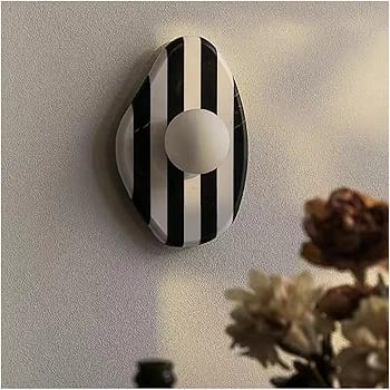 HDC Irregular Marble Natural Stone Red/Black Striped Wall Light For Living Room, Bedroom