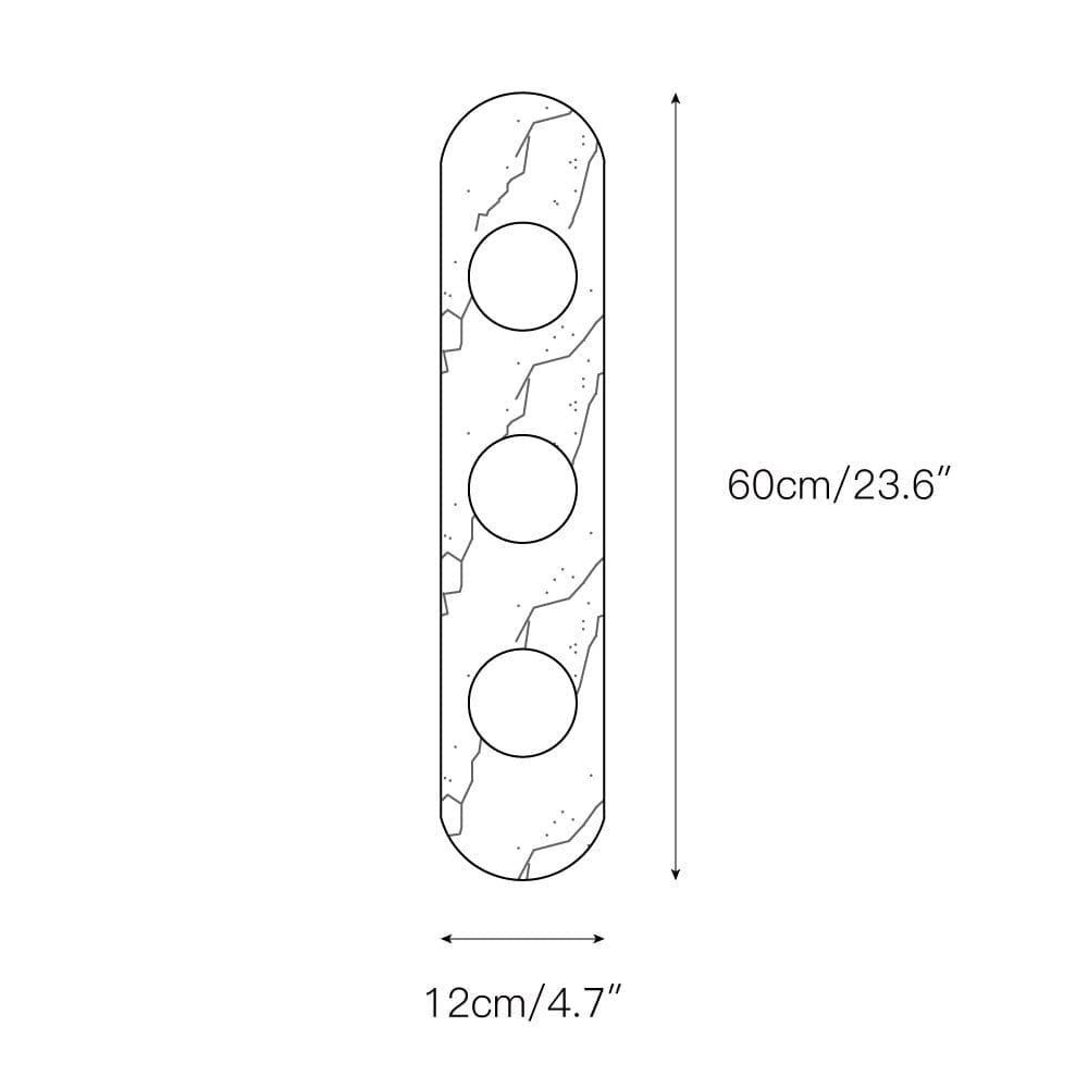 HDC Luxury Vertical Natural Marble Wall Light for Living Room & Bedroom