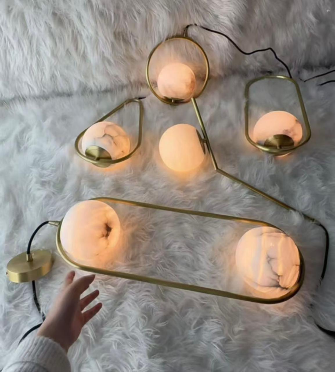 HDC Luxury Circular Marble Finish Globe Wall Light For Living Room, Bedroom