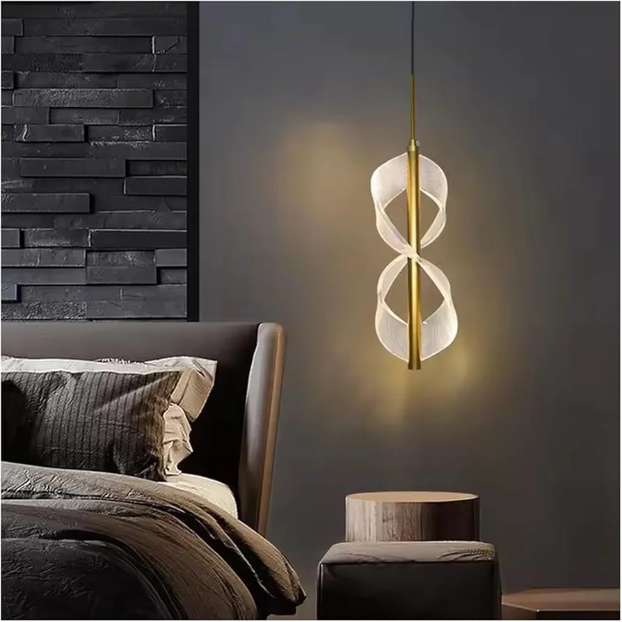 HDC Double Helix Acrylic, Scandinavian Style Pendant Lamp For Living Room