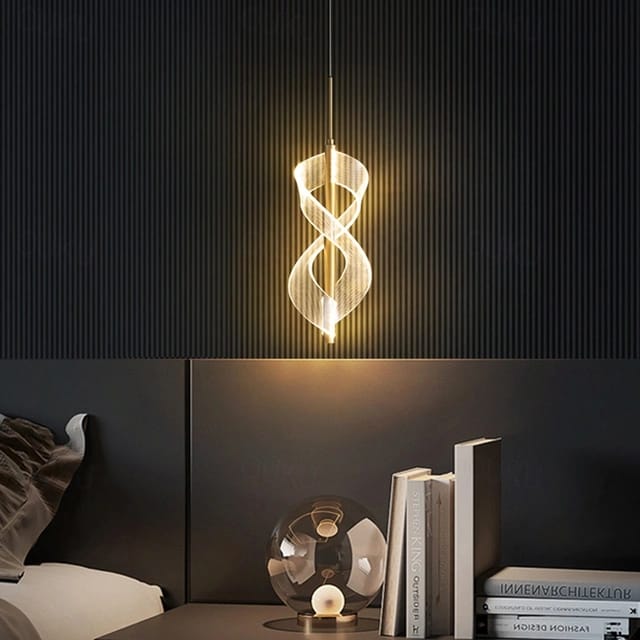 HDC Double Helix Acrylic, Scandinavian Style Pendant Lamp For Living Room
