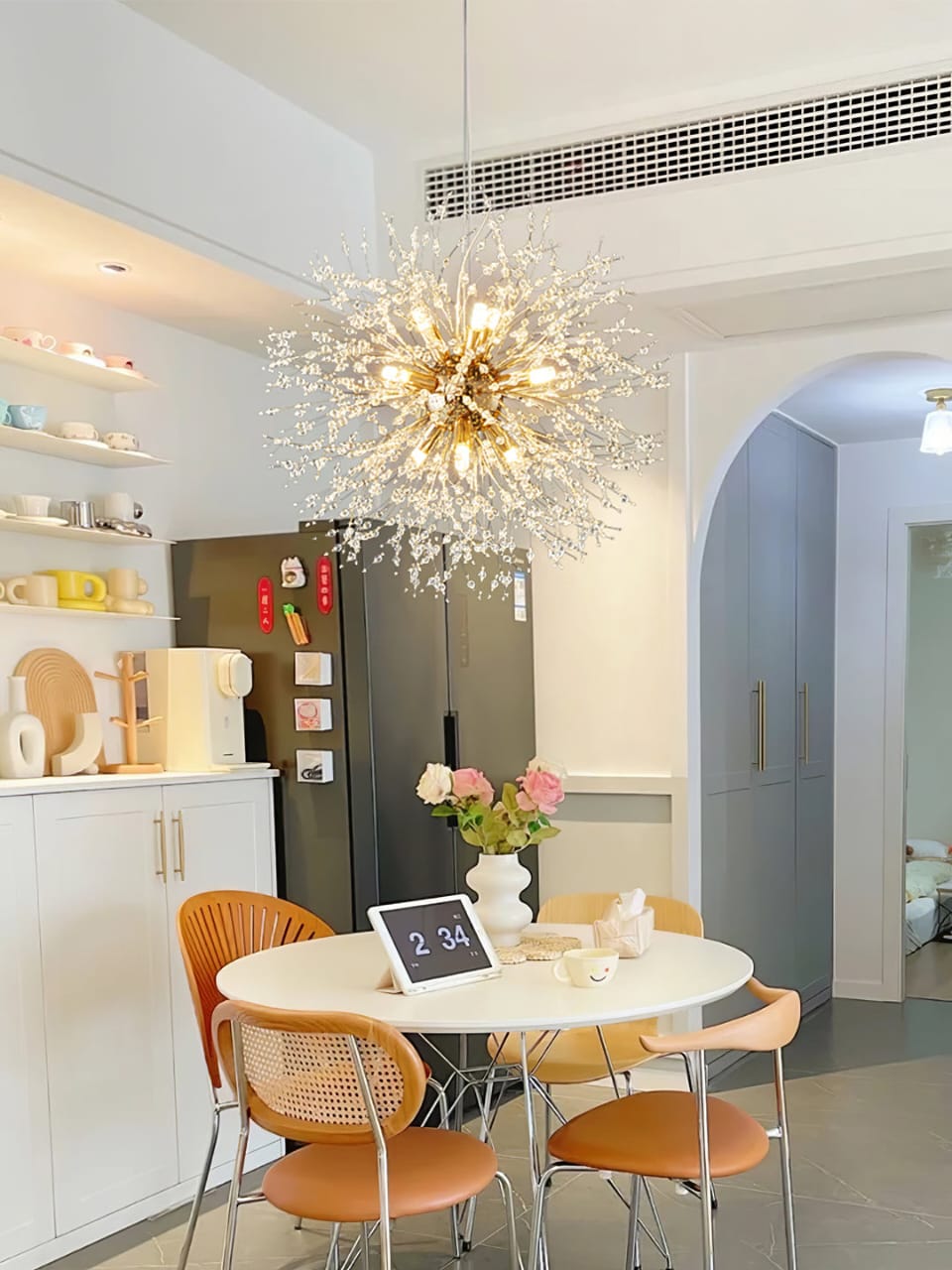 Hdc 600mm Lights Gold Sputnik Ceiling Modern Crystal Dandelion Chandelier Brass Firework Lamp