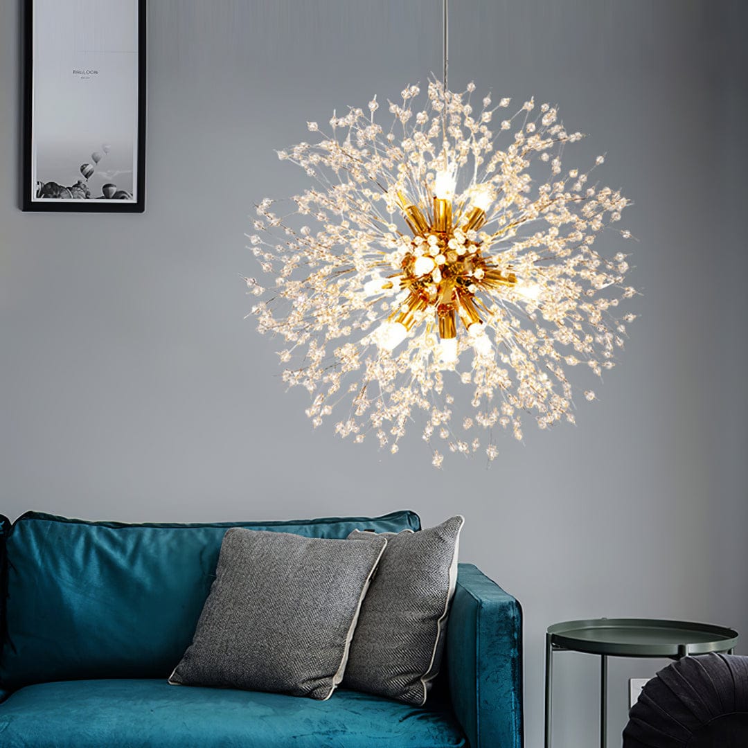 Hdc 600mm Lights Gold Sputnik Ceiling Modern Crystal Dandelion Chandelier Brass Firework Lamp