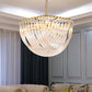 HDC Mid-Century Style Layered Glass Chandelier Lighting For Living Room And Bedroom