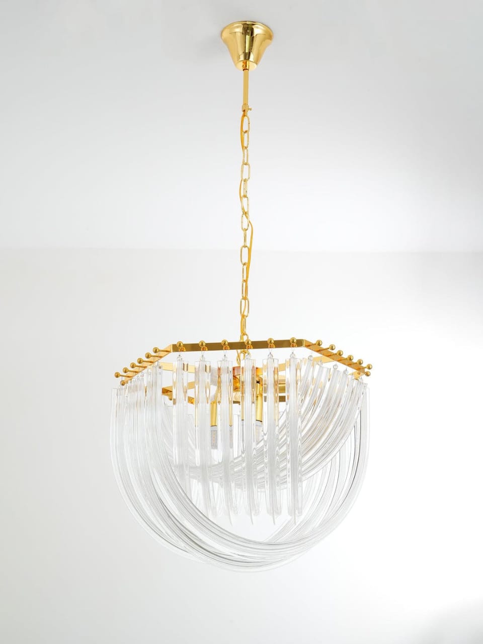 HDC Mid-Century Style Layered Glass Chandelier Lighting For Living Room And Bedroom