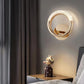 HDC Led Glass Crystal Golden Metal Wall Light - Warm White