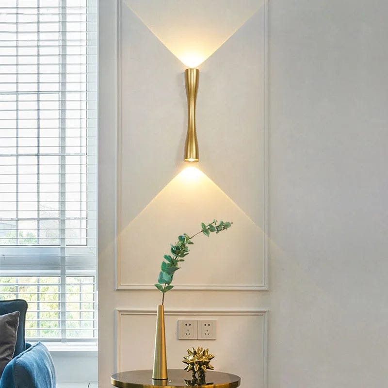 HDC Led Slim Long Gold Indoor Outdoor Wall Lamp Modern Up And Down Wall Sconce Light Fixtures Wall Light (Warm White)