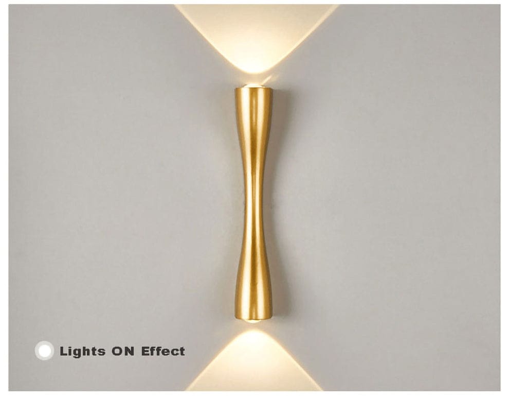 HDC Led Slim Long Gold Indoor Outdoor Wall Lamp Modern Up And Down Wall Sconce Light Fixtures Wall Light (Warm White)