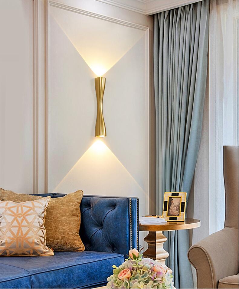 HDC Led Slim Long Gold Indoor Outdoor Wall Lamp Modern Up And Down Wall Sconce Light Fixtures Wall Light (Warm White)