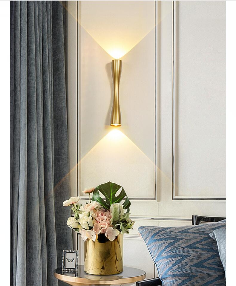 HDC Led Slim Long Gold Indoor Outdoor Wall Lamp Modern Up And Down Wall Sconce Light Fixtures Wall Light (Warm White)